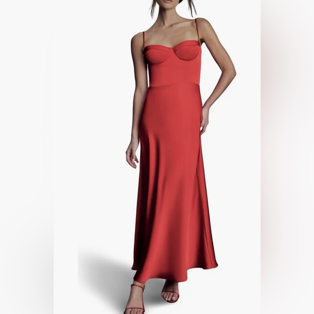 Katie May Flora Seamed Cocktail Dress Red